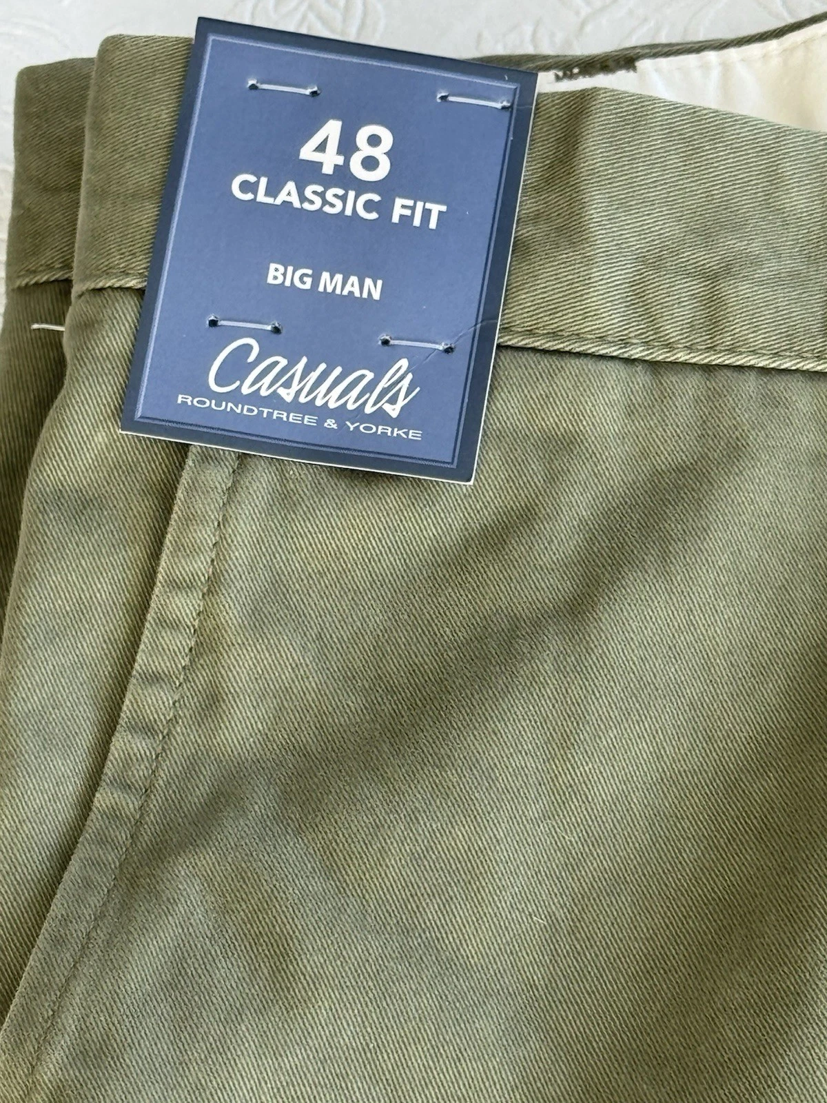 Casuals Roundtree Yorke Shorts Mens BIG 50 Khaki Classic Straight Flat Front $52