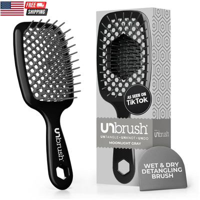 Unbrush Detangling Brush for Pain-Free Brushing on All Wet or Dry Hair Types   D