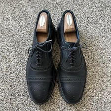 Allen Edmonds Strandmok 10B Black Leather Oxford Cap-toe, Dainite sole Shoes