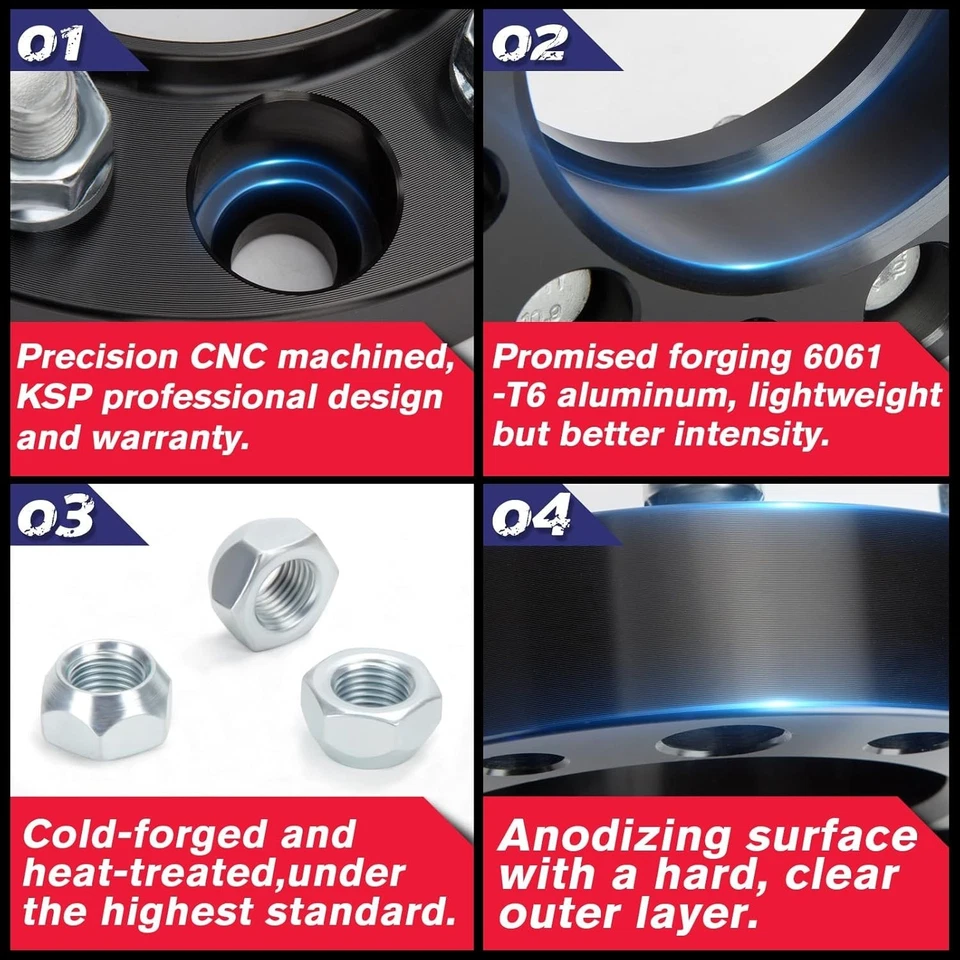 KSP 5x114.3 Wheel Spacers for Compass Fusion Escape, 1" (25mm) Hubcentric Spacer - Image 3 of 4