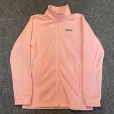 Columbia Fleece Jacket Girls XL 18-20 Pink Full Zip Pockets Mock Neck Outdoor