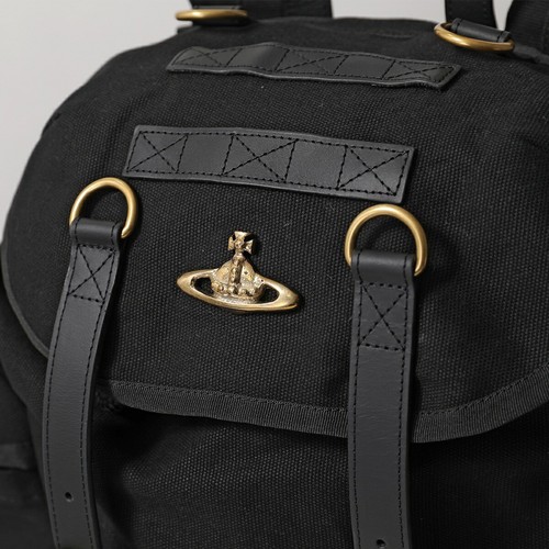 Vivienne Westwood Backpack Women's Canvas Rucksack Bag Metal Orb Bag N401/BLACK - Picture 8 of 9
