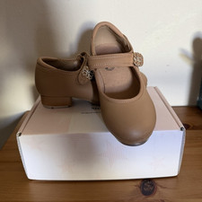 So Danca Girls Beige Dance Shoes Mary Jane Strap with Rhinestone Detail