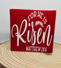 Handmade Tiered Tray Farmhouse Decor For He Is Risen Handmade Faith Mini Sign