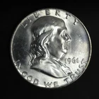 1961-D Franklin Half Dollar 90% Silver Uncirculated Brilliant Luster High Grade