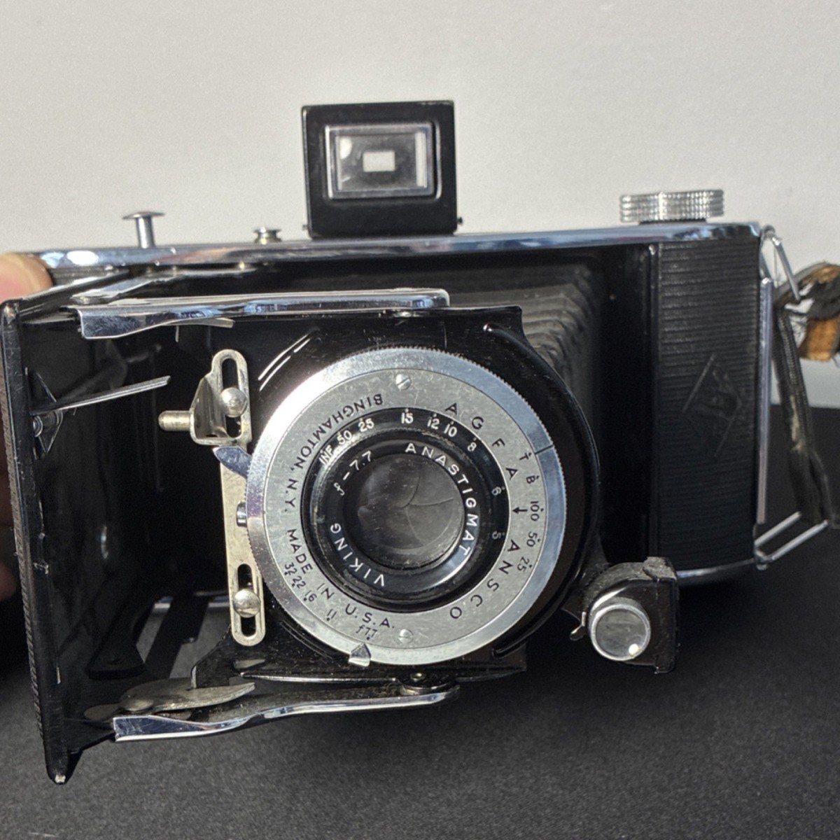 Vintage Ansco Anastigmat f7.7 Folding Camera Black | eBay