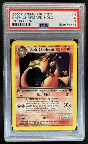 2000 Pokemon Team Rocket First Edition Dark Charizard Holo #4/82 PSA 5