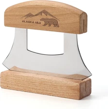 5Inch Alaskan Mezzaluna Ulu Knife, Salad Veggies Rocker Chopper Slicer Cutter Ha