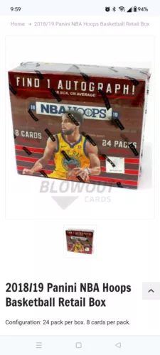 2018-19 Panini NBA Hoops Retail Hobby Box - 24 packs - Luka, Shai, Trae Rookies