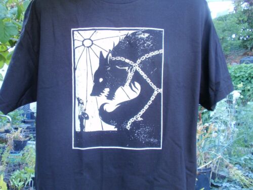 tyr and fenrir wolf  med. t-shirt  asatru odin viking norse thors hammer  - Picture 1 of 3