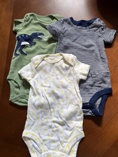 Carters Lot Of 3 Short Sleeve Bodysuits Assorted Preowned Size 3months