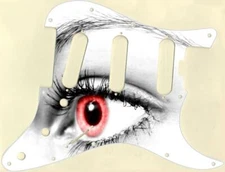 Stratocaster Graphical Pickguard Custom to fit Fender SSS11 Hole ELITE Eye WH