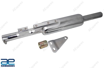 Auspuff Schalldämpfer + Baffle Verchromt Für Royal Enfield Classic 350 500Cc