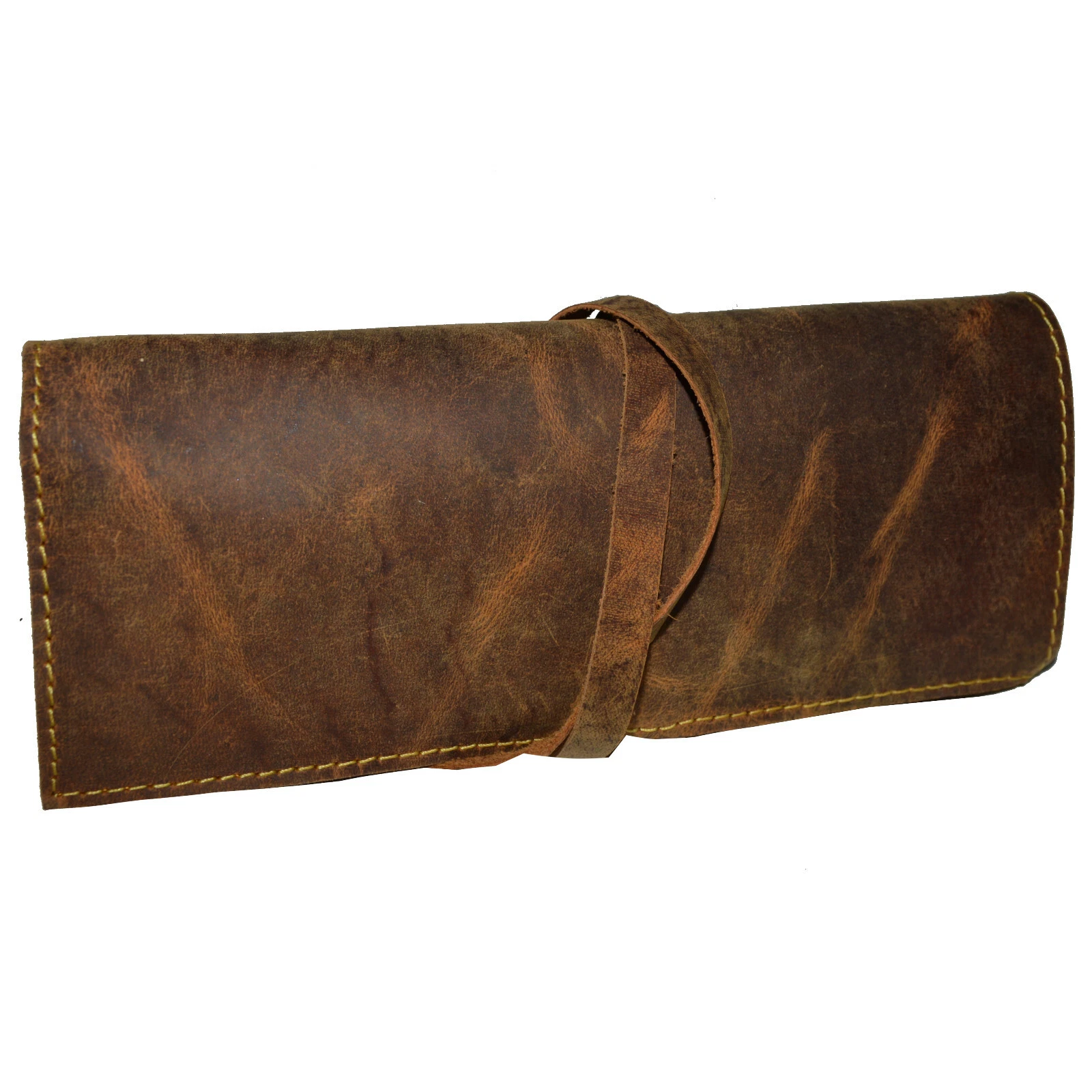 flevado vintage pocket organizer cosmetic bag pen bag foldable full leather