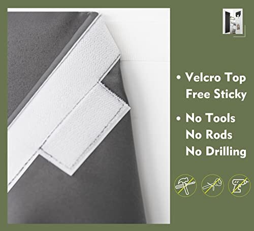 Blackout French Door Curtain,Privacy Thermal Insulated Door