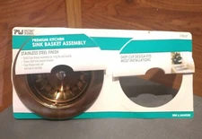 NEW PLUMB WORKS KITCHEN SINK BASKET ASSEMBLY STAINLESS STEEL FINISH 6790167