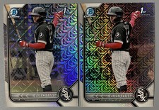 Two 2022 Bowman Chrome Elijah Tatis Mojo Refractor 1st Bowman #BCP-23 White Sox
