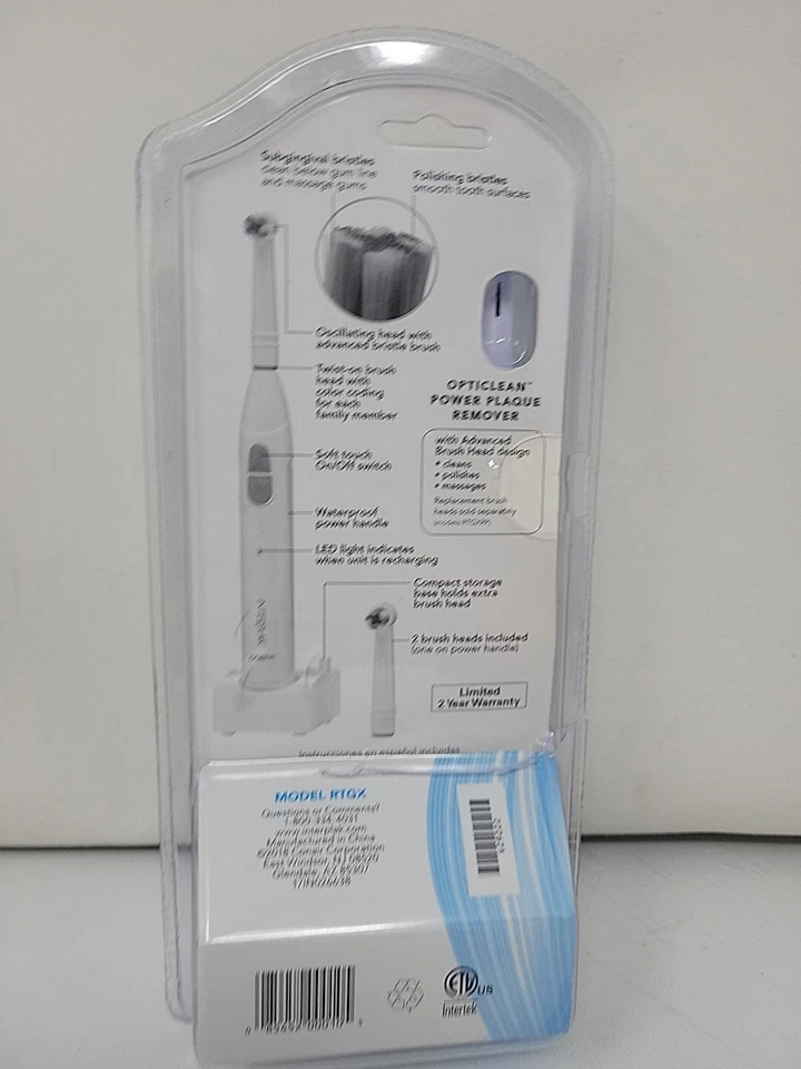 Cepillo de dientes recargable Interplak Opticalean removedor de placa eléctrico - NUEVO Foto 3 de 4