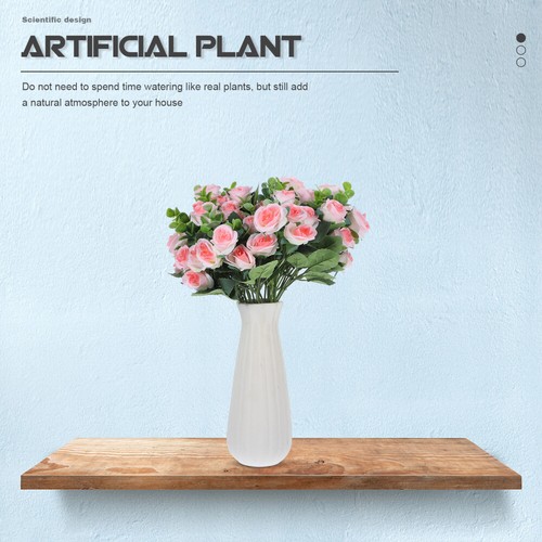 Set of 3 Artificial Rose Decor Floral Bouquet Picks Fake Flower Bride