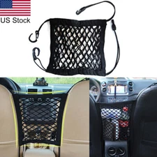 Black Nylon Mesh Cargo Net Car Seat Truck Storage Luggage Organizer Holder Hooks