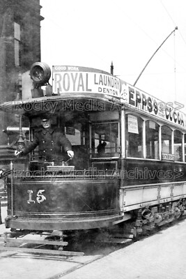 Sjj-7 Ashton/Denton/Hyde Tram & Driver, Town Hall, Ashton-under-Lyne. Photo