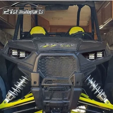 Bumper LED Headlight Dual Pods Mount Bracket For Polaris RZR 900 XP 1000