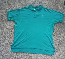 Vtg Polo Ralph Lauren Polo Shirt Men's Size 2XL Green Pony Made in USA