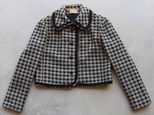 VINTAGE Women's Suit Jacket Blazer Tweed Wool-Blend Light Academia 8