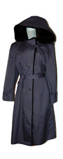 Vintage Fitz Purple Faux Fur Lined Jacket Coat,trench Coat Water/wind Resist~14
