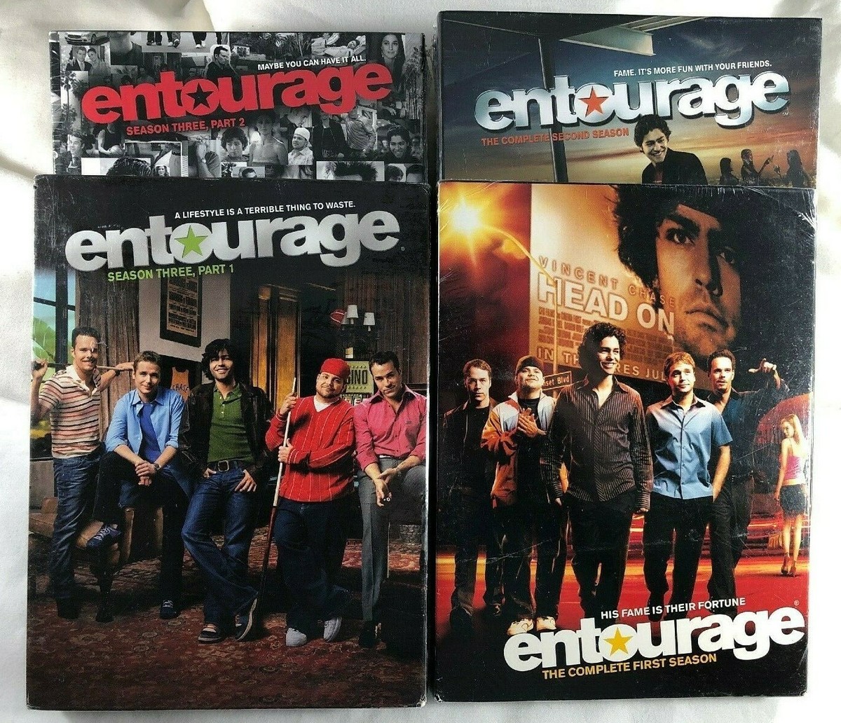 Lot of 4 DVD Entourage Complete Seasons 1 thru 3 DVD Sets HBO  