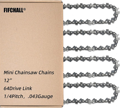 12'' Chainsaw Chain 1/4''LP Pitch .043'' Gauge, 4 Pack for Stihl Pole Saws