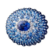 Genuine Halo Style With Dark-Light Sapphire White Cubic Zirconia Wedding Ring