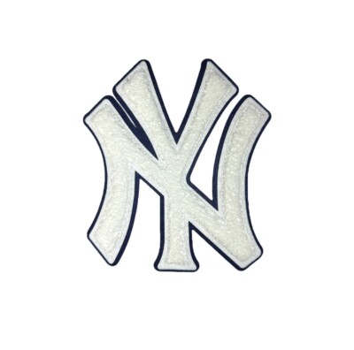 new york yankees iron on patch Chenille 7  X 6  White