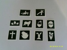 10 - 400 Easter themed stencils mixed for etching on glass bunny egg cross