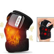 Electric Heating Vibration Knee Joint Pad Brace Massage Therapy Legs Massager US