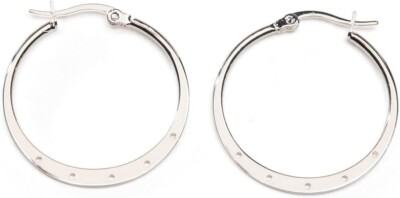 Beadable Silver Plated 30mm Cha-Cha Hoops Nickel Free Darice Jewelry Designer