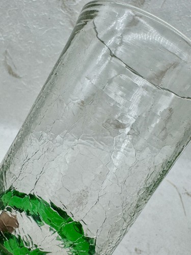 VTG Blenko Blown Glass Double Ring HighBall Crackle Glasses Set Of 6 MCM RARE - Picture 14 of 18