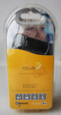 RARE IQUA  BASIC 2 BLUETOOTH WIRELESS HEADSET BHS -303 NEW NOS !