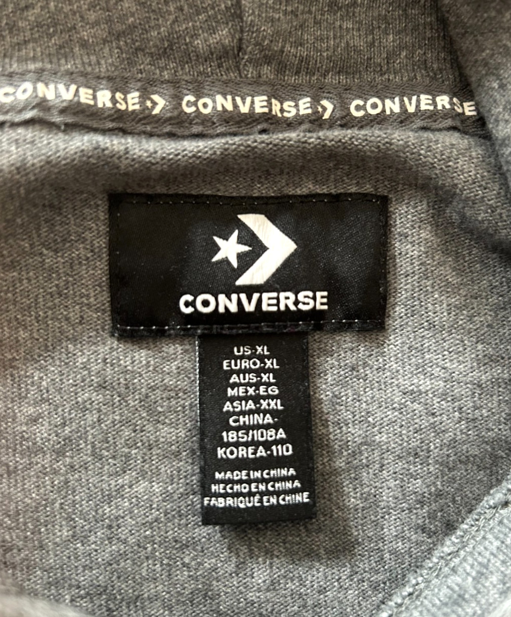 Converse Men's Gray Pullover Hoodie XL Long Sleeve Sweatshirt Casual thumbnail 8