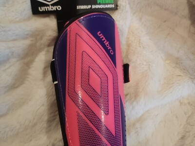 Umbro  Soccer Shin Guards with Stirrup Ankle Guard | Peewee Size Pink New