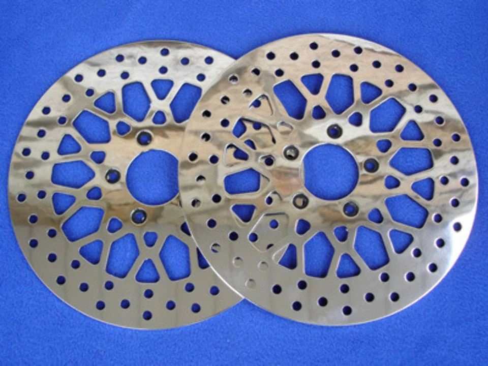 PARA HARLEY RADIOS DE MALLA DELANTEROS ROTORES DE FRENO PAR 84-99 PIEZAS CON PERNOS LIBRES Foto 2 de 4