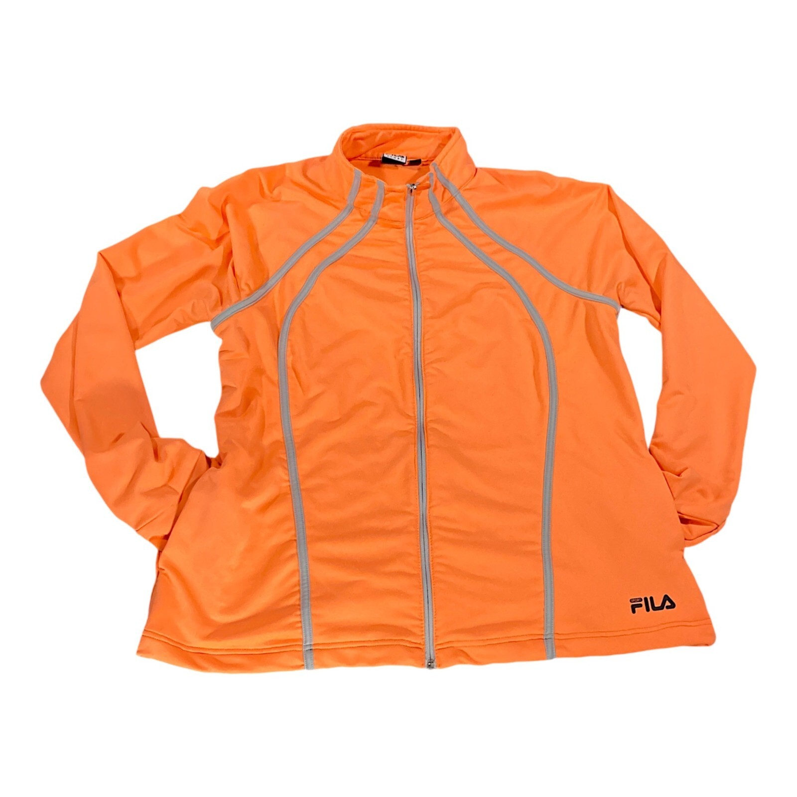 Giacca FILA Sport Performance donna XL arancione full zip foro pollice pista corsa