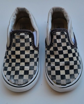 vans checkered slip ons black