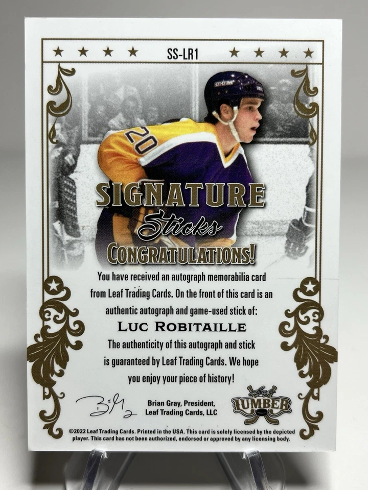 2022 Luc Robitaille Leaf Signature Sticks /25 - Image 2 of 2