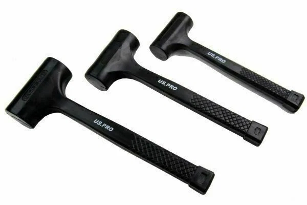 US PRO 1664 3pc Rubber Mallets Hammers - Black