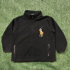 Vintage 90s Polo Ralph Lauren Fleece Jacket TODDLER Size 3T Black Full Zip Baby