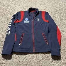 Ariat Team Womens NCEA Jacket Blue Red Softshell Jacket Full-Zip Ariat Spell Out