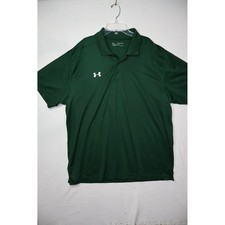 Under Armour Mens HeatGear Polo Shirt 2XL Green Short Sleeve Loose Fit Athletic