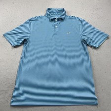 Vineyard Vines Polo Shirt Mens Small Blue Stretch Stripe Logo Performance Golf