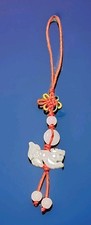White Jade Dragon Zodiac Bag/Phone Charm Strap Butterfly Knot  Beads